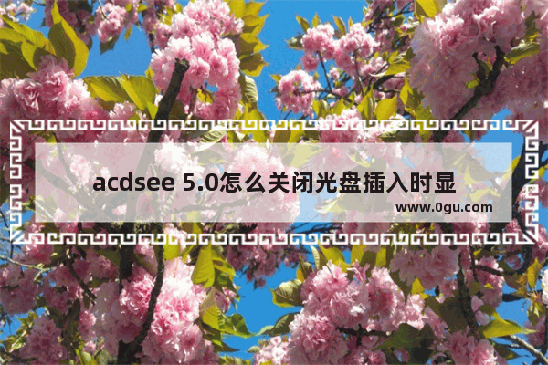 acdsee 5.0怎么关闭光盘插入时显示对话框？