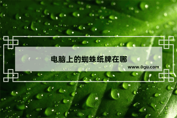 电脑上的蜘蛛纸牌在哪