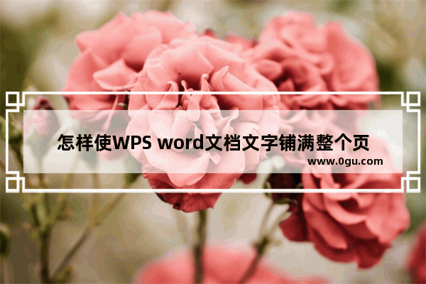 怎样使WPS word文档文字铺满整个页面 WPS Word文档文字铺满整个页面的方法教程