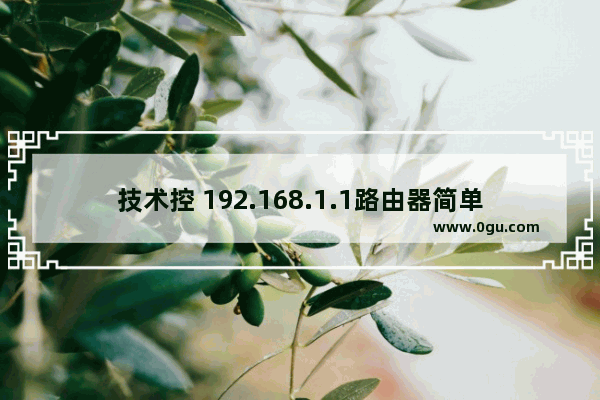 技术控 192.168.1.1路由器简单解析,192.168.1.1路由器设置密码修改几个步骤