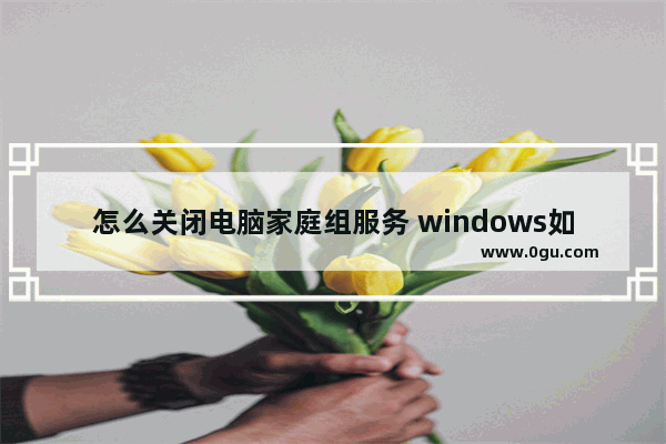 怎么关闭电脑家庭组服务 windows如何关闭家庭组