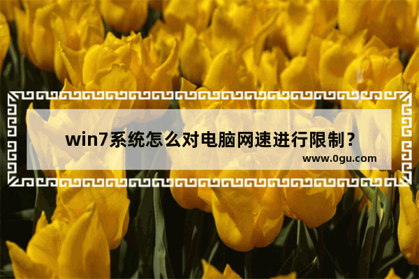 win7系统怎么对电脑网速进行限制？