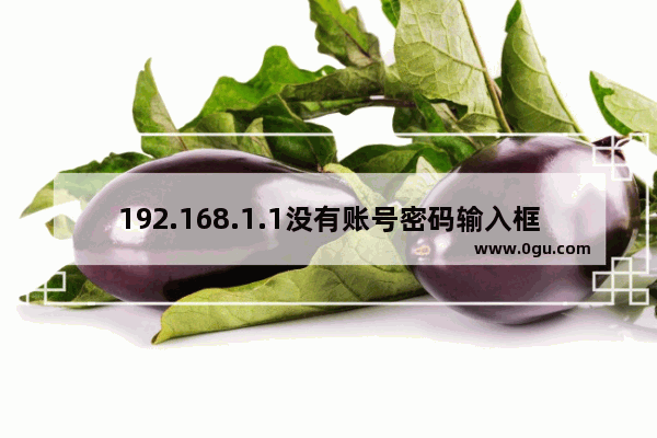 192.168.1.1没有账号密码输入框怎么登录