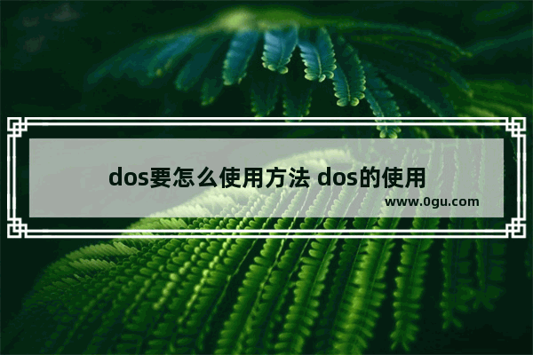 dos要怎么使用方法 dos的使用