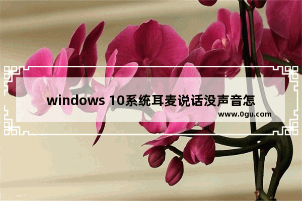 windows 10系统耳麦说话没声音怎么办？