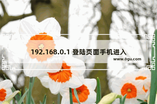 192.168.0.1 登陆页面手机进入