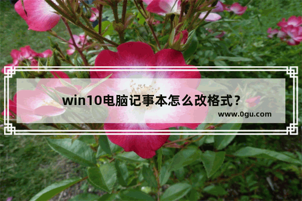 win10电脑记事本怎么改格式？