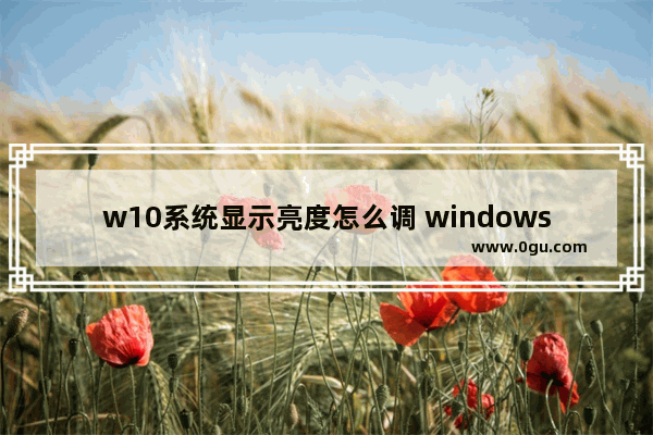 w10系统显示亮度怎么调 windows10屏幕亮度怎么调节