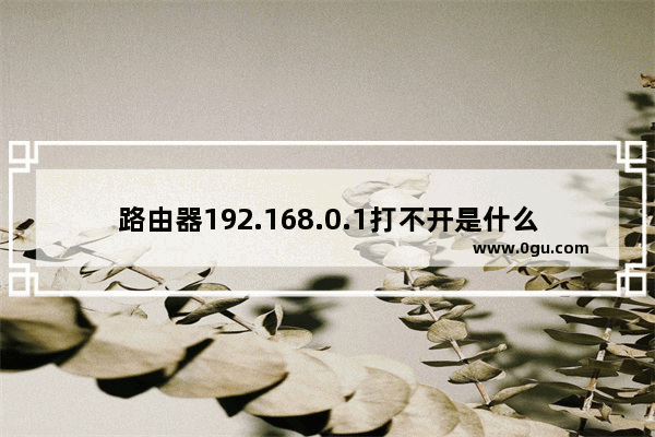 路由器192.168.0.1打不开是什么原因