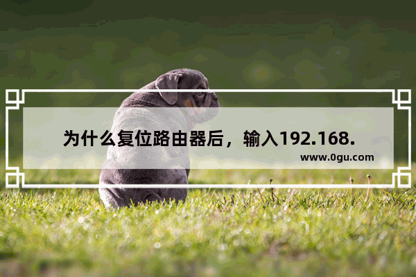 为什么复位路由器后，输入192.168.0.1不能进入路由器管理页面