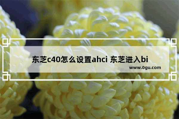 东芝c40怎么设置ahci 东芝进入bios按什么键