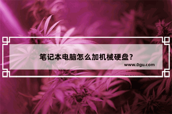 笔记本电脑怎么加机械硬盘？