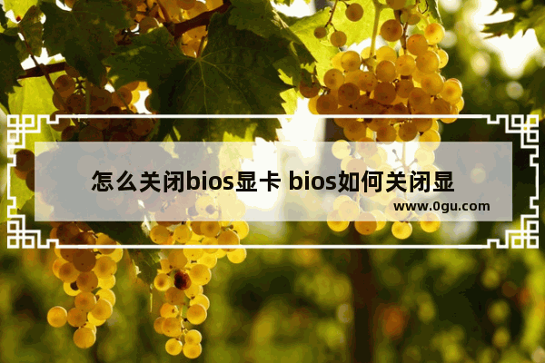 怎么关闭bios显卡 bios如何关闭显卡