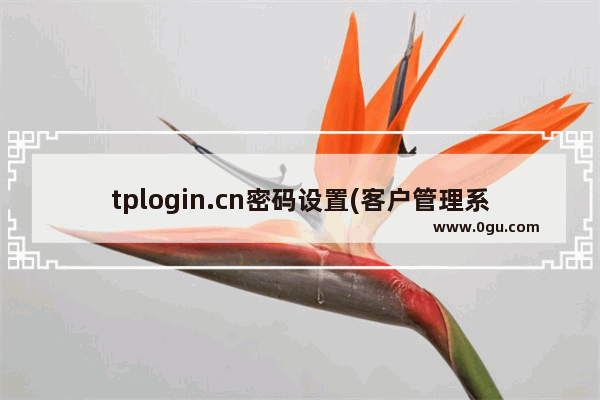 tplogin.cn密码设置(客户管理系统192.168.2.1)