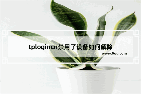 tplogincn禁用了设备如何解除