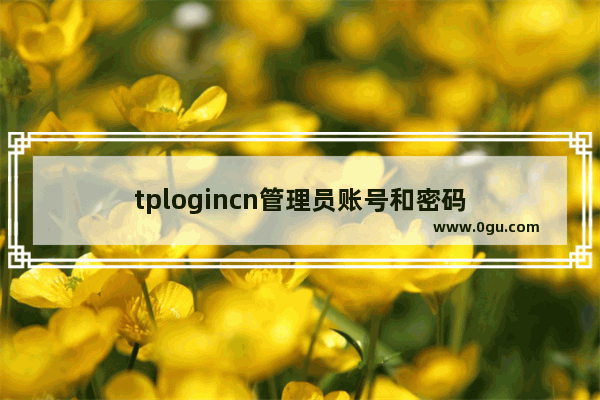 tplogincn管理员账号和密码