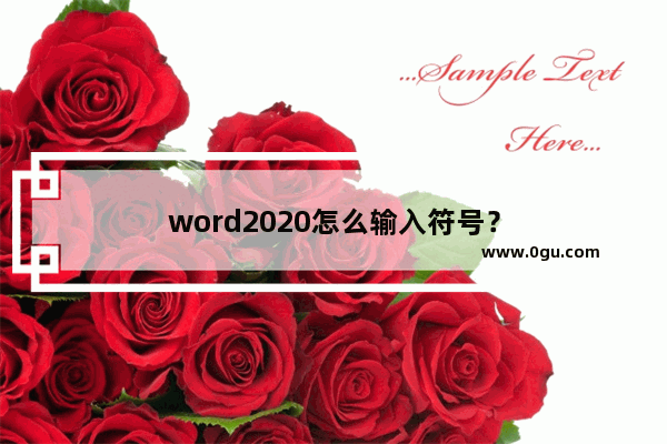 word2020怎么输入符号？