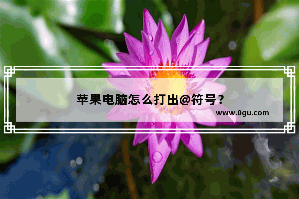 苹果电脑怎么打出@符号？