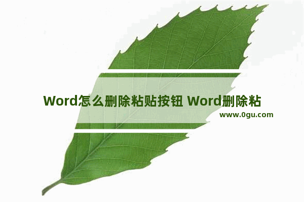 Word怎么删除粘贴按钮 Word删除粘贴按钮的方法