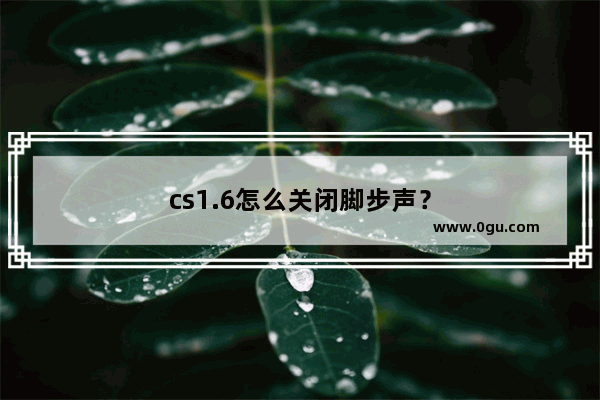 cs1.6怎么关闭脚步声？