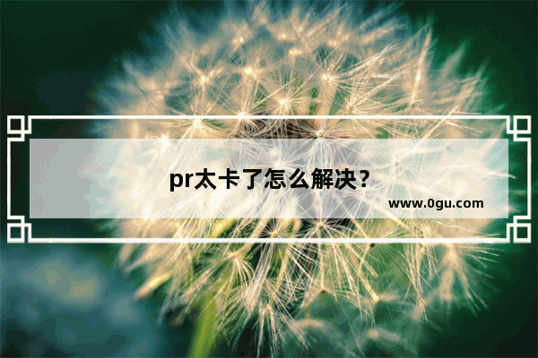 pr太卡了怎么解决？