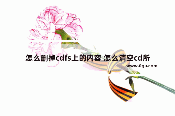 怎么删掉cdfs上的内容 怎么清空cd所有内容