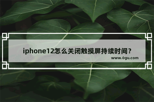 iphone12怎么关闭触摸屏持续时间？