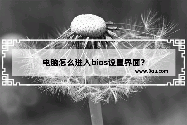 电脑怎么进入bios设置界面？