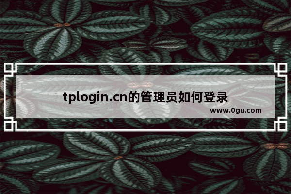 tplogin.cn的管理员如何登录