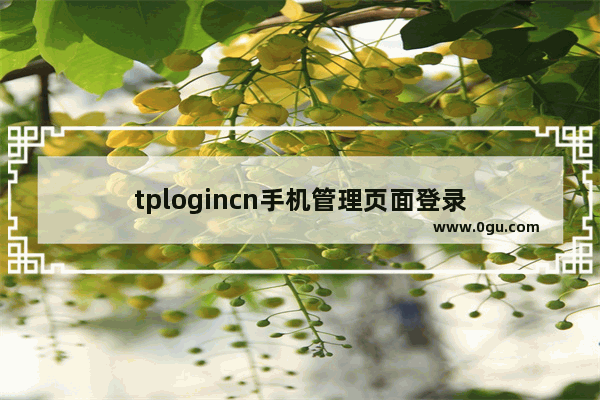 tplogincn手机管理页面登录