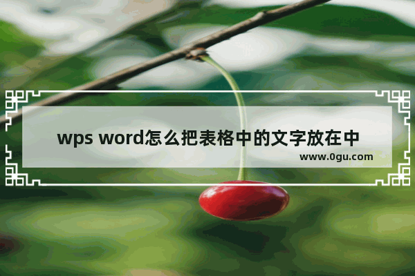 wps word怎么把表格中的文字放在中间 WPS文档表格中的文字放中间显示的方法教程