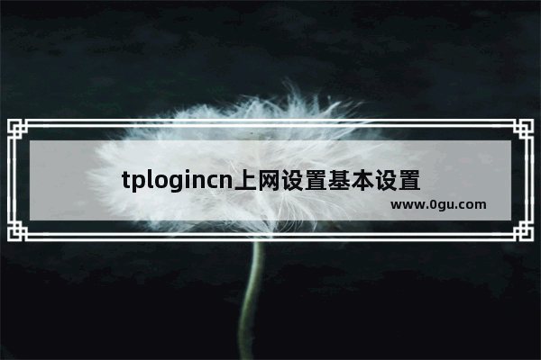 tplogincn上网设置基本设置