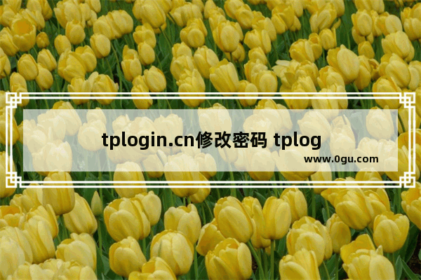 tplogin.cn修改密码 tplogincn设置密码