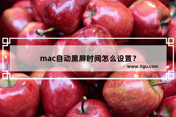 mac自动黑屏时间怎么设置？