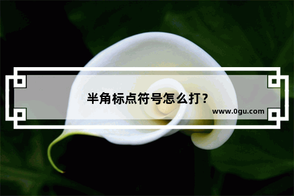 半角标点符号怎么打？