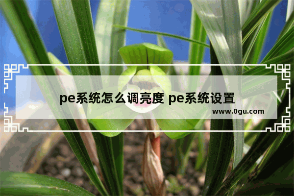 pe系统怎么调亮度 pe系统设置