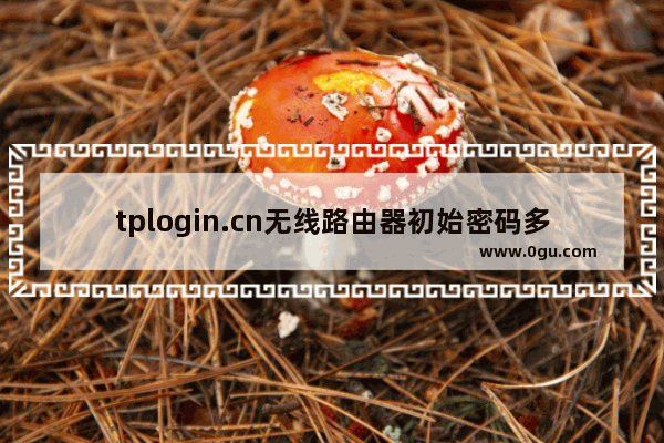 tplogin.cn无线路由器初始密码多少 tplogin.cn无线路由器初始密码介绍【详解】