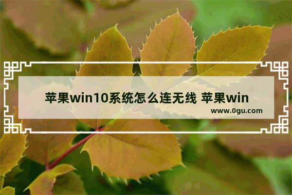 苹果win10系统怎么连无线 苹果win10系统怎么连接wifi