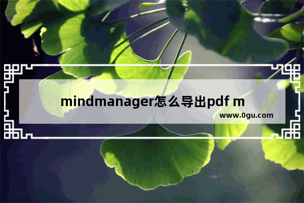 mindmanager怎么导出pdf mindmanager导出pdf文件的方法