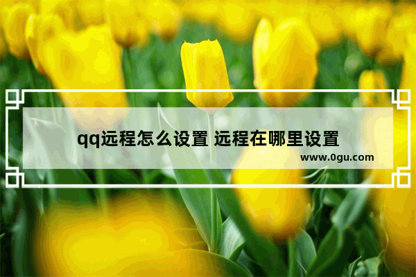 qq远程怎么设置 远程在哪里设置