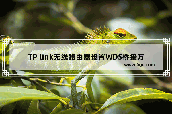 TP link无线路由器设置WDS桥接方法