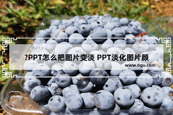 ?PPT怎么把图片变淡 PPT淡化图片颜色的方法教程