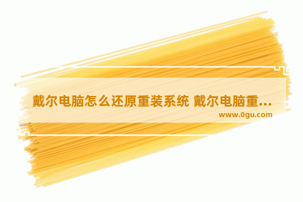 戴尔电脑怎么还原重装系统 戴尔电脑重装系统后进不了系统