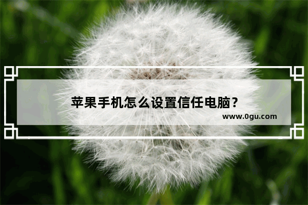 苹果手机怎么设置信任电脑？