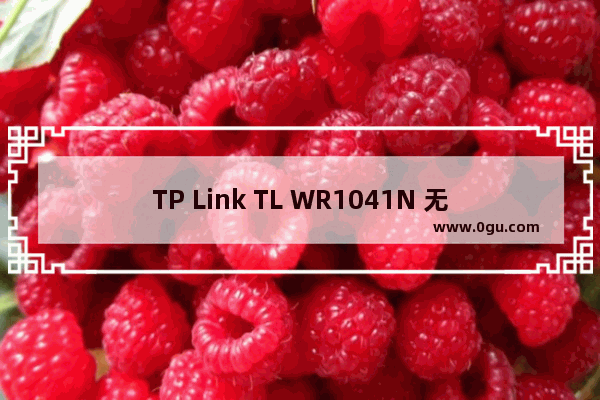 TP Link TL WR1041N 无线路由器无线桥接（WDS）设置指南