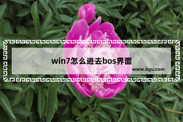 win7怎么进去bos界面