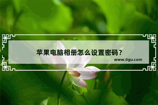 苹果电脑相册怎么设置密码？