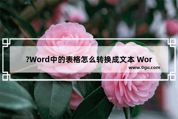 ?Word中的表格怎么转换成文本 Word中将表格转为文字的方法教程