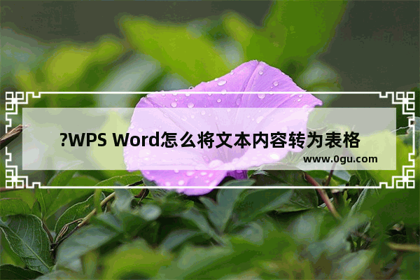 ?WPS Word怎么将文本内容转为表格 WPS文档将文本内容转为表格的方法教程