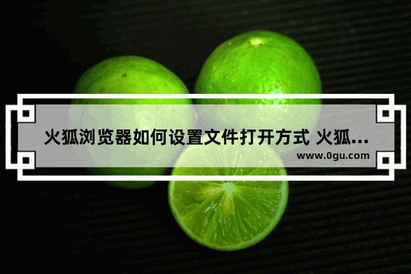 火狐浏览器如何设置文件打开方式 火狐浏览器设置文件打开方式的方法